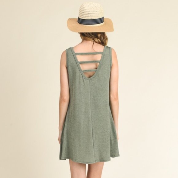 Blue Ladder Back Mini Dress - Picture 5 of 8